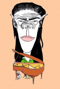 Caricature of Nick Cave