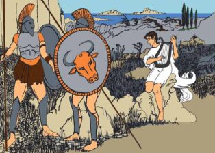 Orpheus plays the Lyre to the Argonauts in Jason and the Argonauts